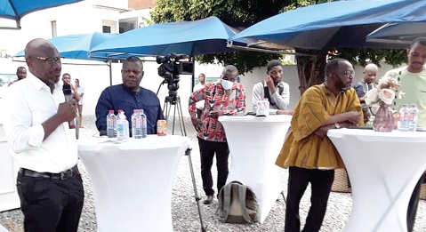 Alhaji Ibrahim-Tanko Amidu (left), Executive Director of STAR-Ghana Foundation, speaking at the event